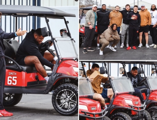 Patrick Mahomes surprises Chiefs offensive line with personalized golf carts for Christmas for over $150k